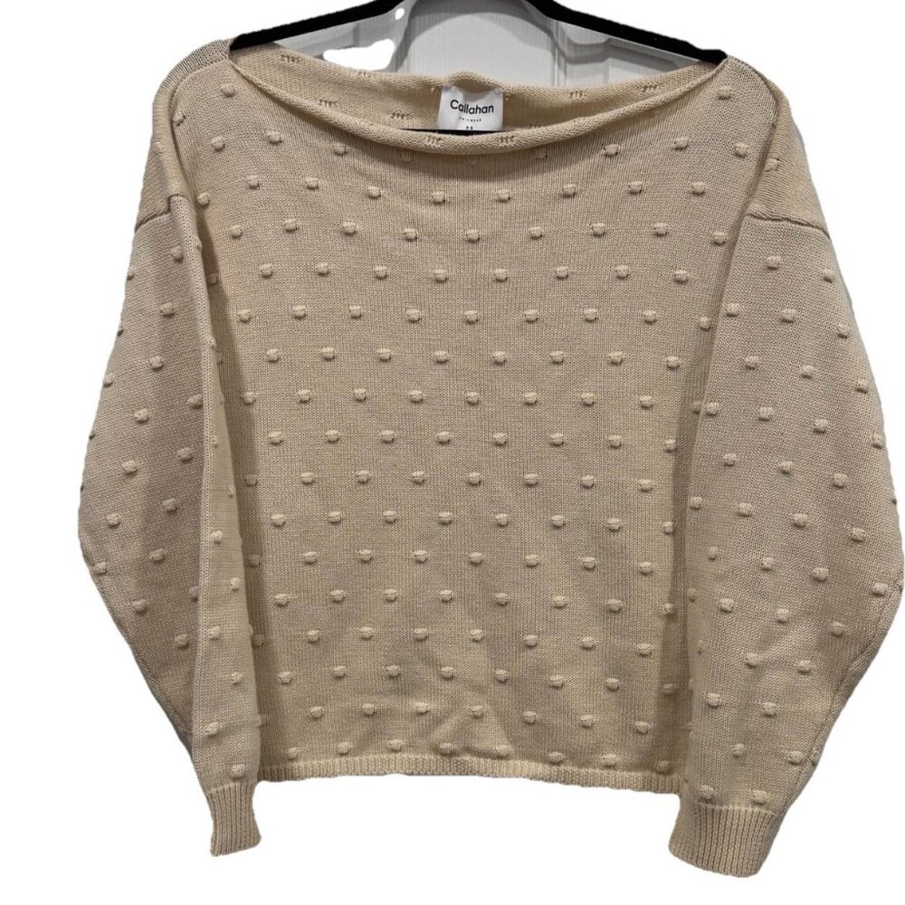 Callahan knitwear ivory popcorn bobble knit sweater‎ shorts XS